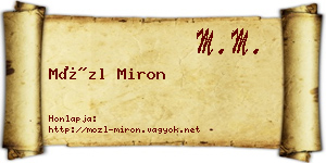 Mözl Miron névjegykártya